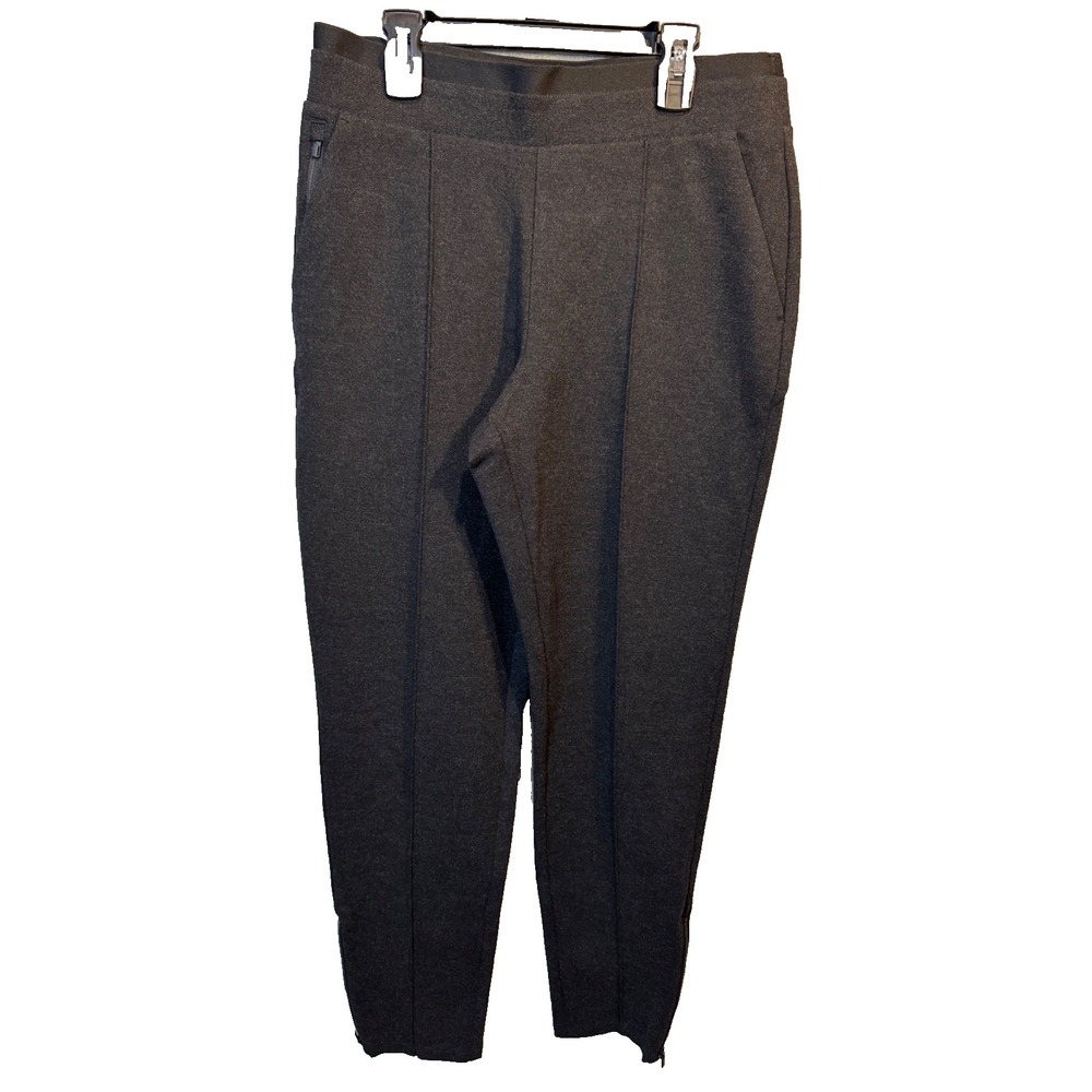 Athleta Venice Heathered Pintuck black Heather SIZE Small #631857 zip ankle pant